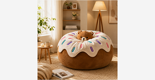 Doughnut Bear Sitzsack Stuhl | Velvet Fabric Lounge Sofa with Premium Shredded Memory-Schaum - Model MJ-FF014 | Mingjin Sitzsack China