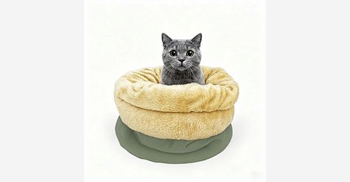 Custom 2-in-1 Cat Tunnel Bed | OEM & ODM Green Suede Plush Cat Cave with Removable Base - Model MJ-PET005 | Mingjin Sitzsack China