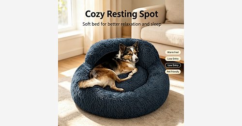Round Pet Bed | Soft Plush Calming Pet Bed with Low Entry & Cozy Interior - Model MJ-PET013 | Mingjin Sitzsack China