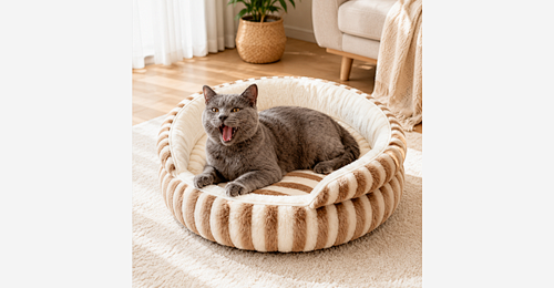 Soft Round Pet Bed | OEM Individuell Plüsch Cat Bed Lieferanten - Model MJ-PET015 | Mingjin Sitzsack China