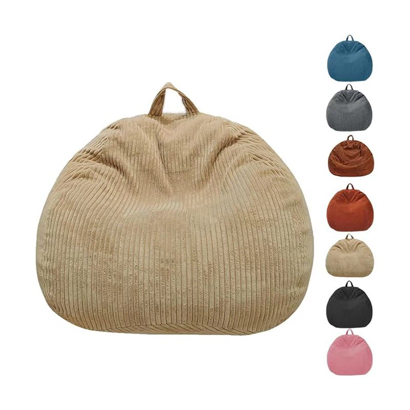 Beige Klapper Bohnensack Stuhlabdeckung