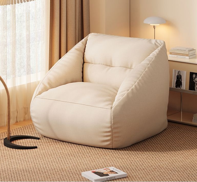 Beige Lounge Sitzsack Stuhlbezug detail 1 Beige Lounge Sitzsack Stuhlbezug detail 1