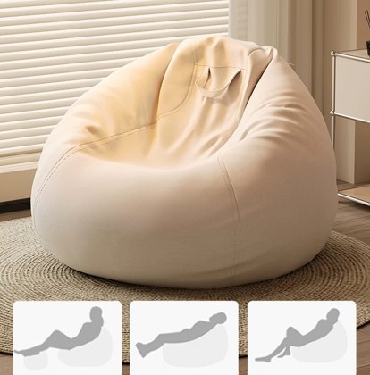 Beige Tear Drop Sitzsack Sofa Pouf - Sitzsack Chair Cover Hersteller & Fabrik in China