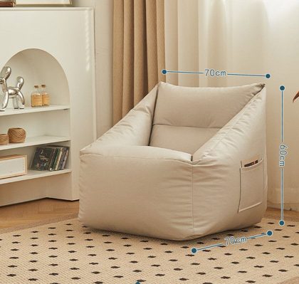 Grau Sitzsack Sessel Mit Hocker
