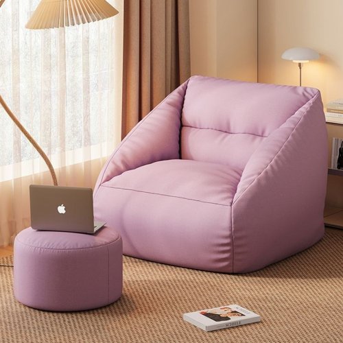 Pink Sitzsack Sessel Mit Hocker
