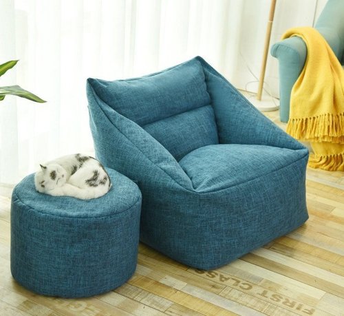 Teal Drop Sitzsack mit Hocker