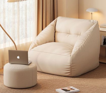 Weiß Tropfen Sitzsack Mit Hocker