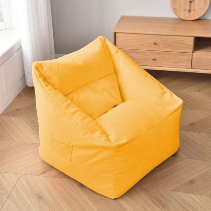 Yellow Sitzsack Stuhl mit Hocker